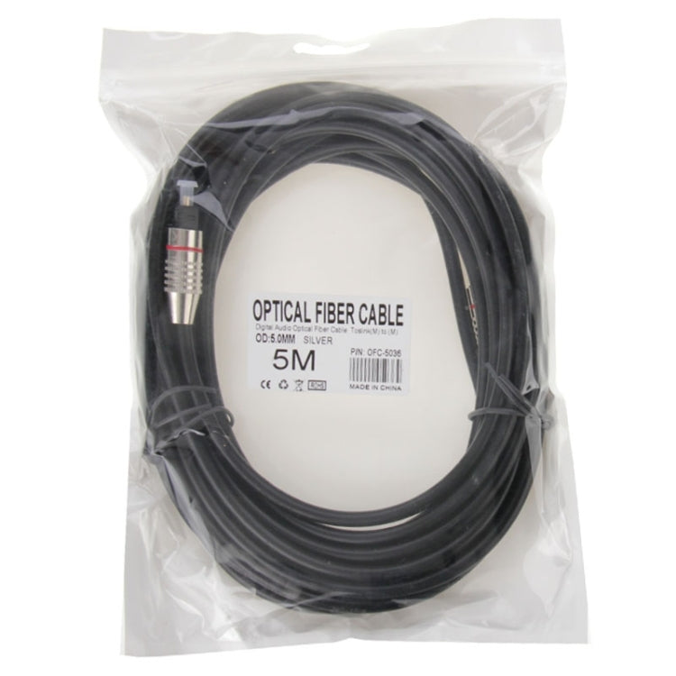 Cable de fibra óptica de audio digital Toslink M a M, diámetro exterior: 5,0 mm, longitud: 5 m, 5m