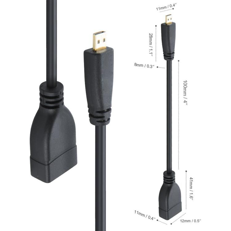 Cable adaptador Micro HDMI macho a HDMI hembra de 17 cm, Length: 17cm