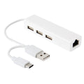 Para Galaxy S8 y S8 + / LG G6 / Huawei P10 y P10 Plus / Xiaomi Mi6 y Max 2 y otros teléfonos inteligentes, 3 Port USB+RJ45+USB Male