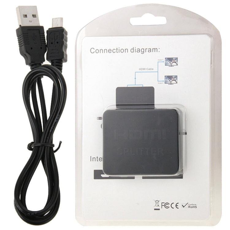 Mini divisor lleno de HD 4K 1x2 HDMI 3D V1.4b para HDTV/STB/DVD/proyector/DVR, HDMI V1.4b