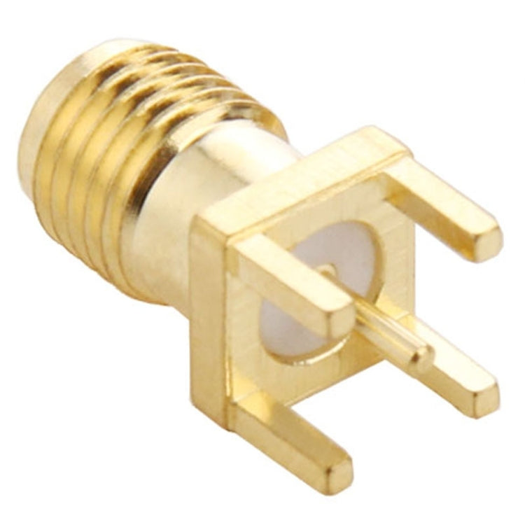 10 PCS chapado en oro SMA hembra montaje en panel PCB cuadrado igualmente adaptador de conector RF, SMA Female