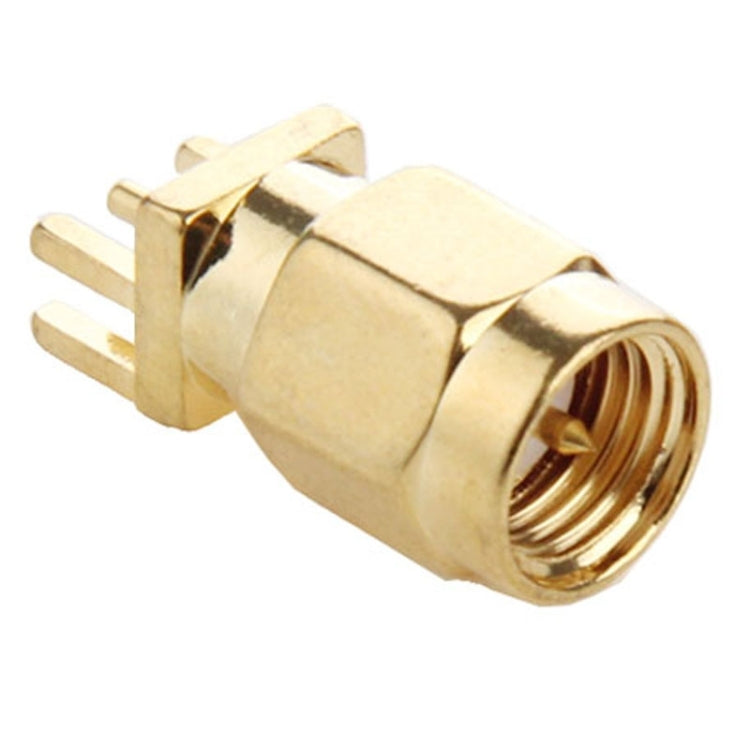 10 Uds conector macho SMA chapado en oro PCB montaje en borde soldadura adaptador conector RF de 0,62 pulgadas, SMA Male Jack Socket