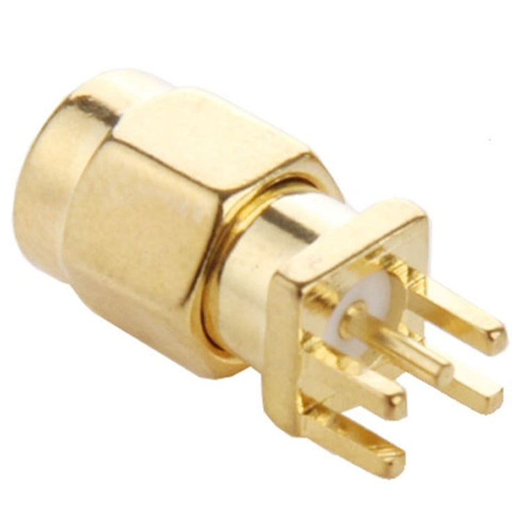 10 Uds conector macho SMA chapado en oro PCB montaje en borde soldadura adaptador conector RF de 0,62 pulgadas, SMA Male Jack Socket