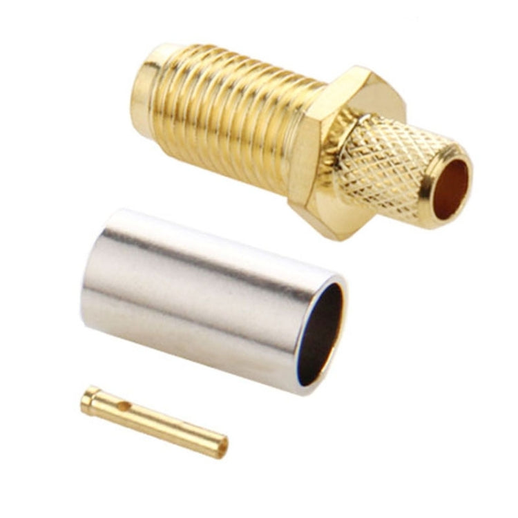 Adaptador de conector RF de engarzado hembra SMA chapado en oro de 10 Uds para Cable RG58/RG400/RG142/LMR195, Crimp RP-SMA Female