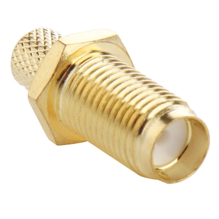 Adaptador de conector RF de engarzado hembra SMA chapado en oro de 10 Uds para Cable RG58/RG400/RG142/LMR195, Crimp RP-SMA Female