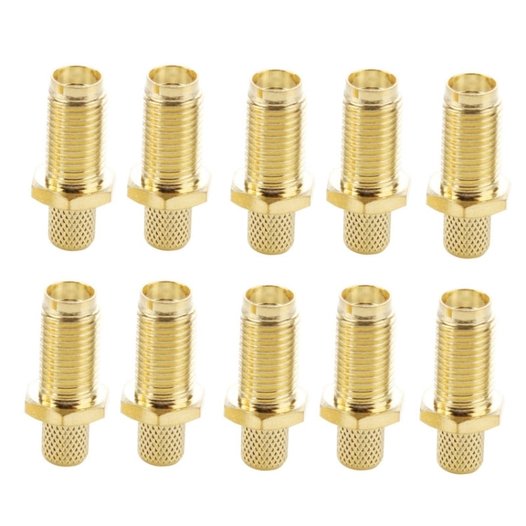 Adaptador de conector RF de engarzado hembra SMA chapado en oro de 10 Uds para Cable RG58/RG400/RG142/LMR195, Crimp RP-SMA Female