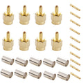 10 PCS chapado en oro engarzado RP-SMA macho Pin adaptador de conector RF, Crimp RP-SMA Male Plug