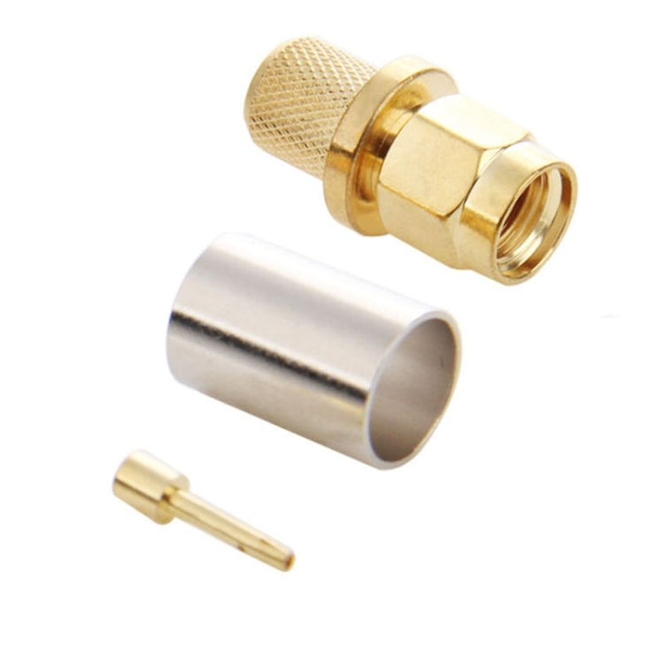 10 Uds LMR300 5D-FB adaptador conector RF chapado en oro RP-SMA macho Pin engarzado, RP-SMA Male Plug