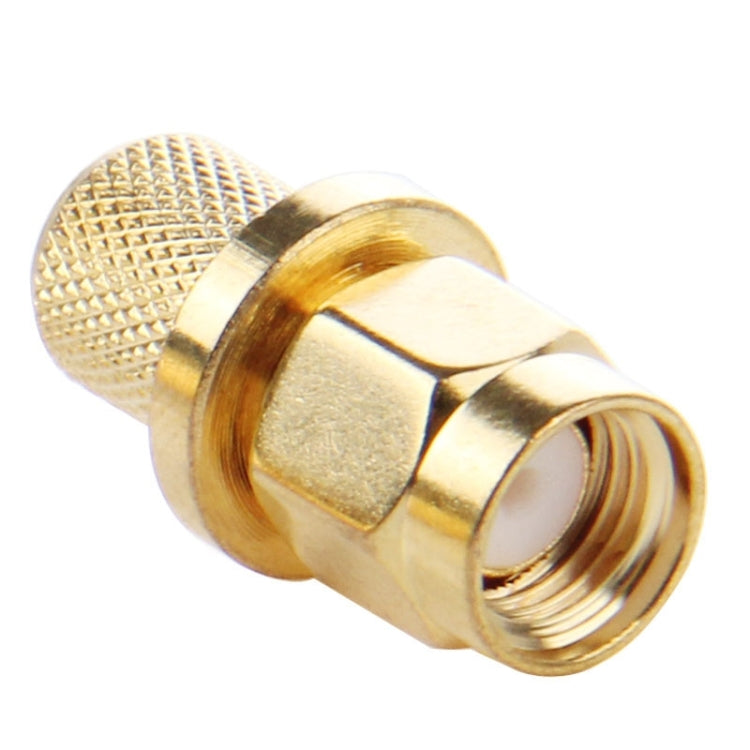 10 Uds LMR300 5D-FB adaptador conector RF chapado en oro RP-SMA macho Pin engarzado, RP-SMA Male Plug