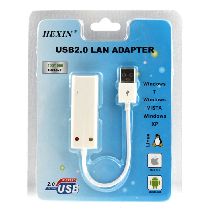 Tarjeta adaptadora LAN Hexin 100/1000Mhps Base-T USB 2,0 para tableta/PC/Apple Macbook Air, compatible con Windows/Linux/MAC OS