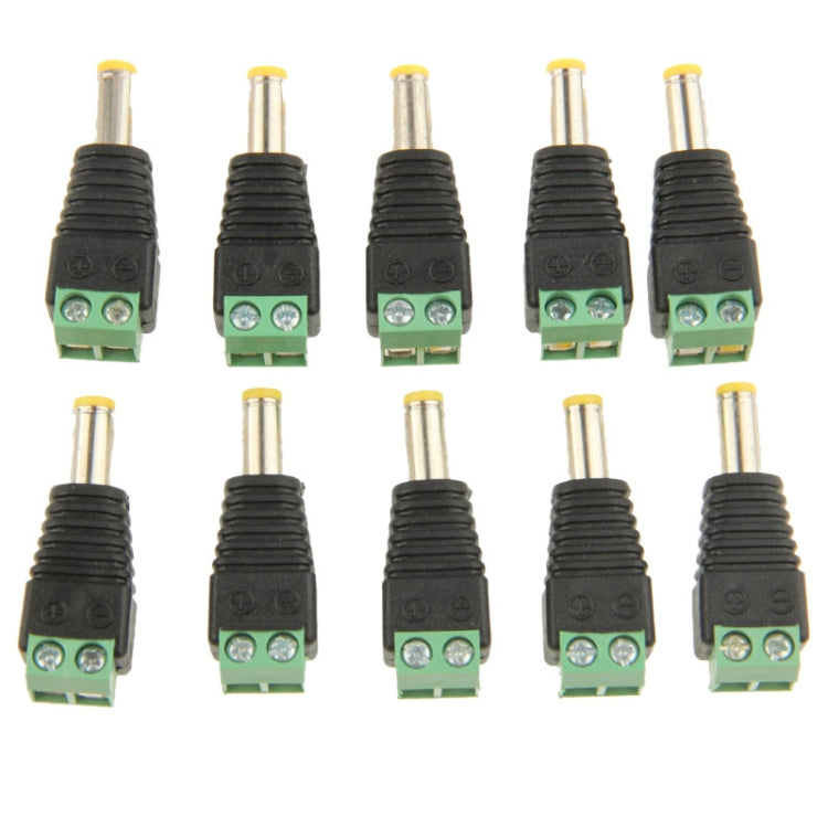 Conector de alimentación verde macho DC 5,5 x 2,1 mm de 10 piezas, 5.5 x 2.1mm