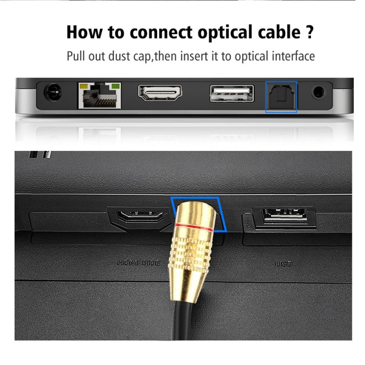 Cable Toslink de fibra óptica de audio digital, longitud del cable: 5 m, diámetro exterior: 5,0 mm, 5m