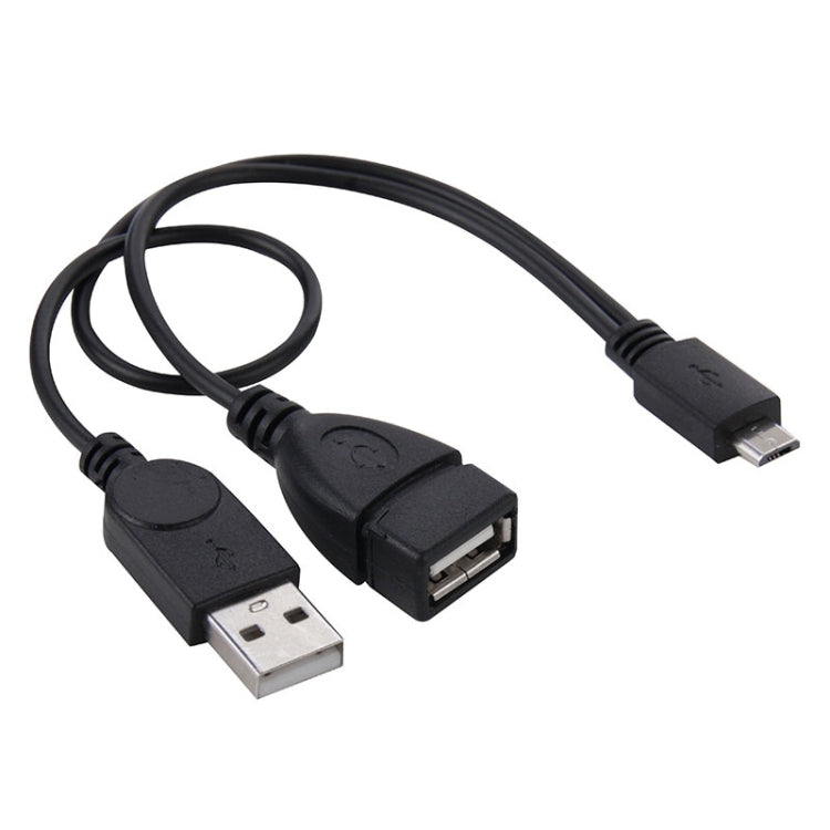 Cable adaptador convertidor OTG de host micro USB a USB 2.0 macho y USB 2.0 hembra, longitud: aproximadamente 30 cm, Micro USB to USB 2.0 AM+AF