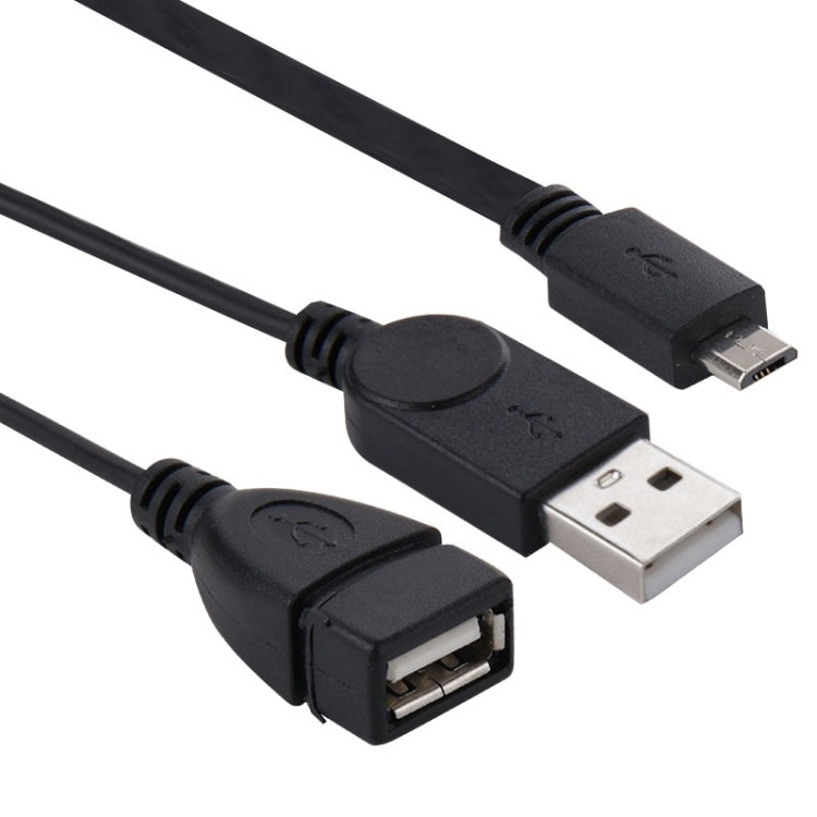 Cable adaptador convertidor OTG de host micro USB a USB 2.0 macho y USB 2.0 hembra, longitud: aproximadamente 30 cm, Micro USB to USB 2.0 AM+AF