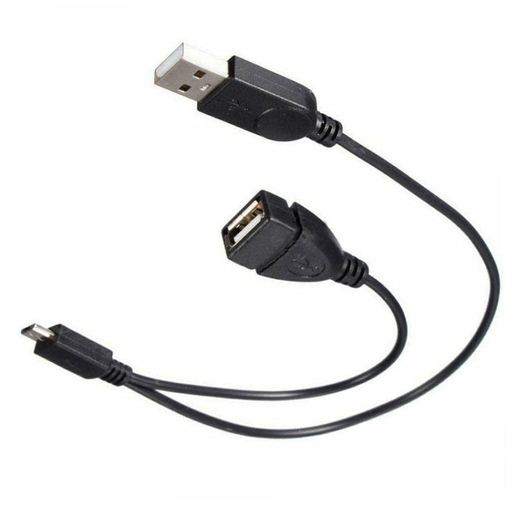 Cable adaptador convertidor OTG de host micro USB a USB 2.0 macho y USB 2.0 hembra, longitud: aproximadamente 30 cm, Micro USB to USB 2.0 AM+AF