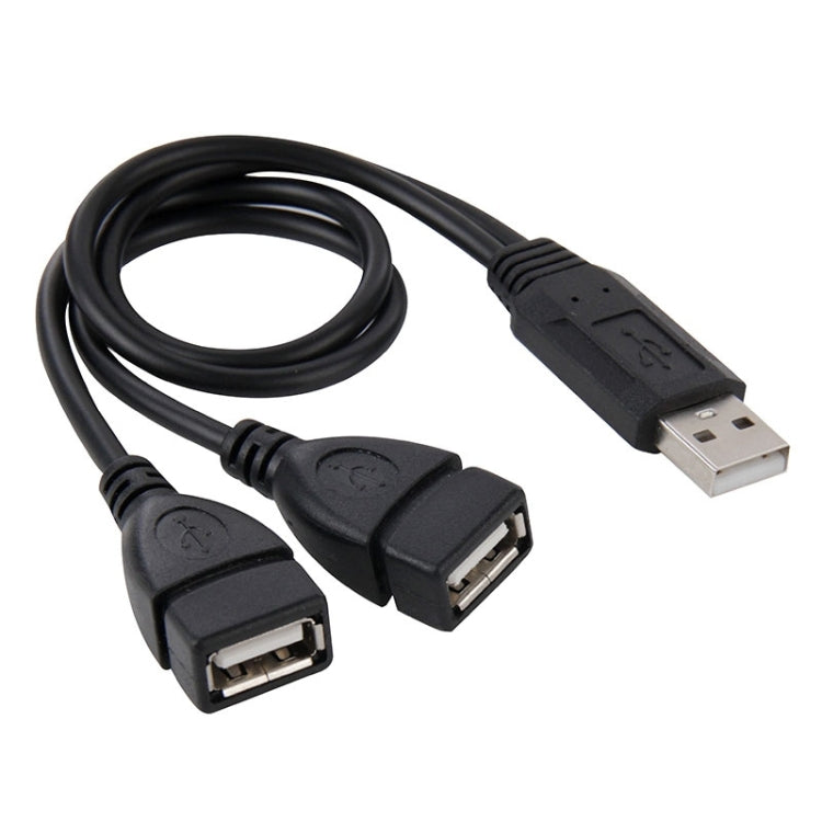 Cable adaptador USB 2.0 macho a 2 USB hembra dual para computadora / computadora portátil, longitud: aproximadamente 30 cm, USB 2.0 AM to 2 USB 2.0 AF