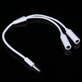 Cable de audio estéreo con conector macho a 2 hembra de 3,5 mm para iPhone 6S y 6S Plus y 6 y 6 Plus y 5, iPad Air 2 y Air, Samsung, iPod portátil, MP3, longitud: 24 cm, 3.5mm Male to 2 Female