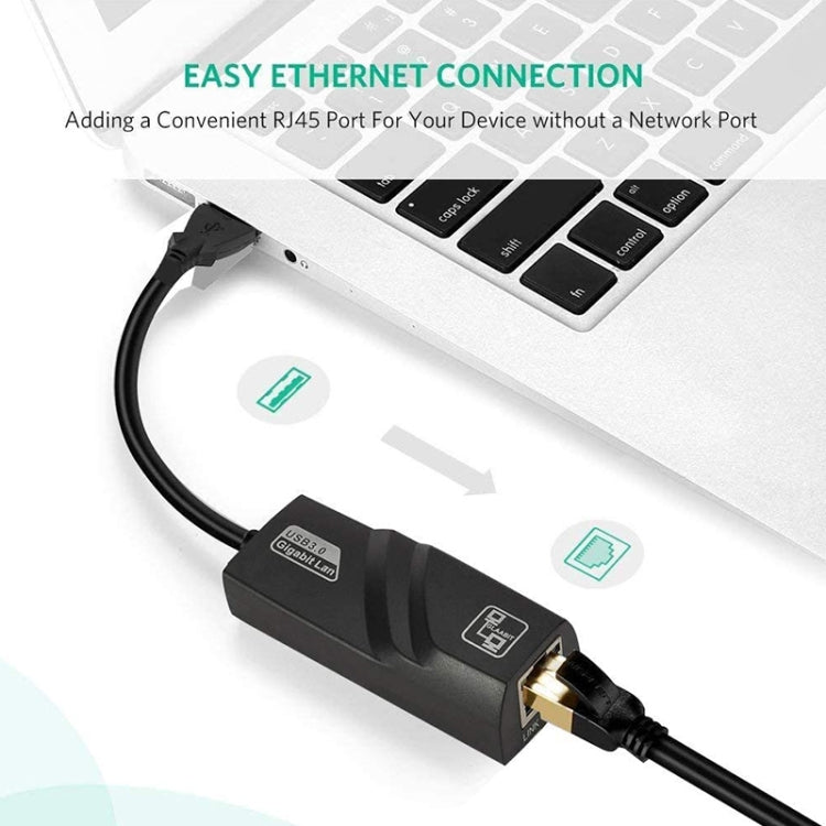 Adaptador Ethernet USB 3.0 10/100/1000Mbps para portátiles, Plug and play, USB 3.0 1000 Mbps