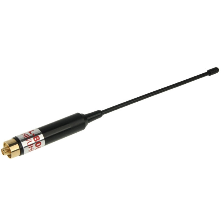 AL-800 Antena dual de radio portátil telescópica SMA-F de alta ganancia de banda dual 144/430 MHz para walkie talkie, longitud de la antena: 22 cm / 86 cm