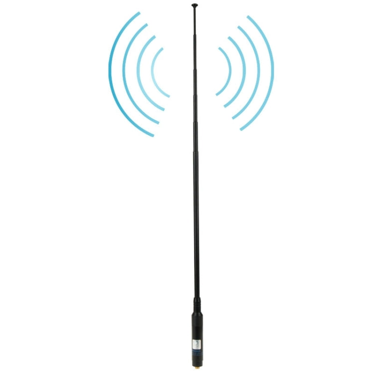 Antena de radio portátil telescópica SMA-F de alta ganancia RH660S de doble banda 144/430 MHz para walkie talkie, longitud de la antena: 108,5 cm
