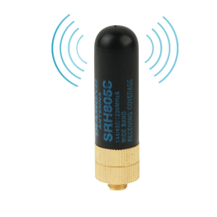 SRH805S Antena de radio portátil de doble banda SMA-F permanente VHF + UHF corta, longitud de la antena: 4,5 cm