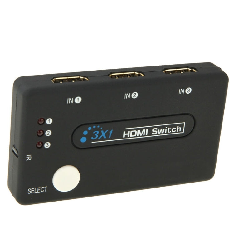 Mini selector 3x1 HD 1080P HDMI V1.3 con control remoto para HDTV / STB / DVD / Proyector / DVR, 1x3 HDMI V1.3