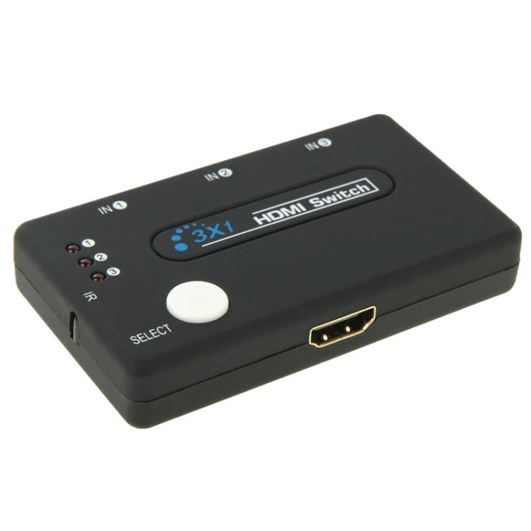 Mini selector 3x1 HD 1080P HDMI V1.3 con control remoto para HDTV / STB / DVD / Proyector / DVR, 1x3 HDMI V1.3