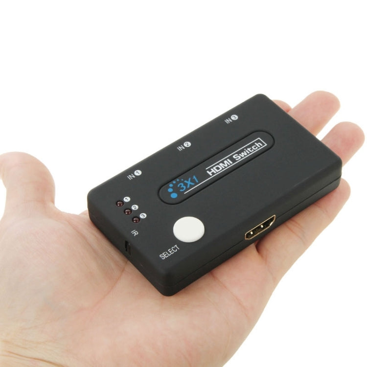 Mini selector 3x1 HD 1080P HDMI V1.3 con control remoto para HDTV / STB / DVD / Proyector / DVR, 1x3 HDMI V1.3