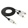 Cable de audio estéreo con conector de 3,5 mm a 2 RCA macho, longitud: 1,5 m, 2 RCA, Length: 1.5m