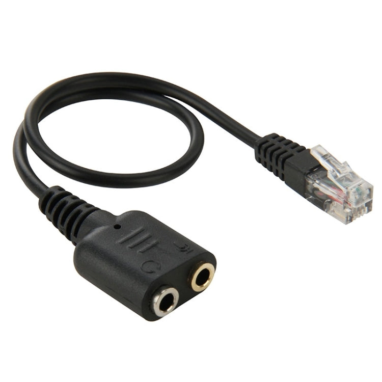Cable de audio RJ9 macho a hembra de 2 x 3,5 mm, longitud: 20 cm, RJ9 Male to 2 x 3.5mm Female