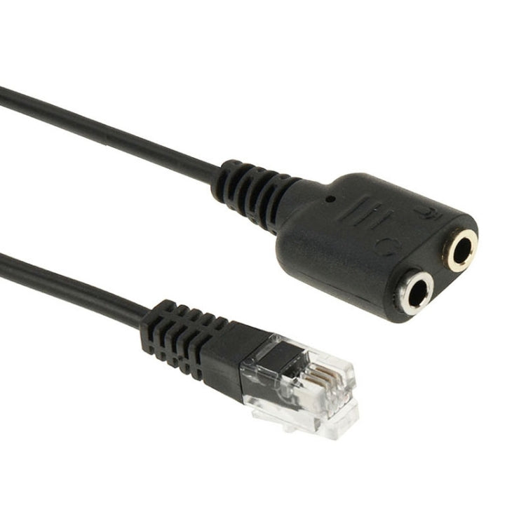 Cable de audio RJ9 macho a hembra de 2 x 3,5 mm, longitud: 20 cm, RJ9 Male to 2 x 3.5mm Female