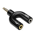 Adaptador divisor estéreo macho de 3,5 mm a auriculares y micrófono hembra de 3,5 mm