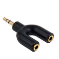 Adaptador divisor estéreo macho de 3,5 mm a doble hembra estéreo de 3,5 mm