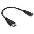 Cable adaptador HDMI macho a micro HDMI hembra de 20 cm, HDMI to Micro HDMI
