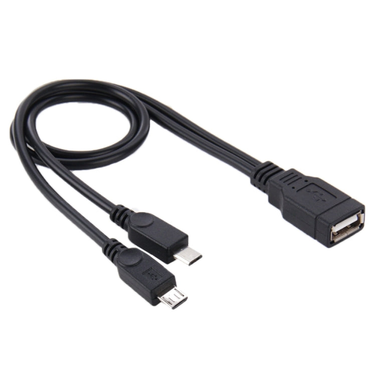 Cable USB 2.0 hembra a 2 micro USB macho, longitud: unos 30 cm, USB 2.0 AF to 2 Micro USB