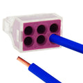 Conector de cable a presión de caja de conexiones de 6 pines, 10 Uds., para área seccional, cable duro de 1-2,5 milímetros cuadrados