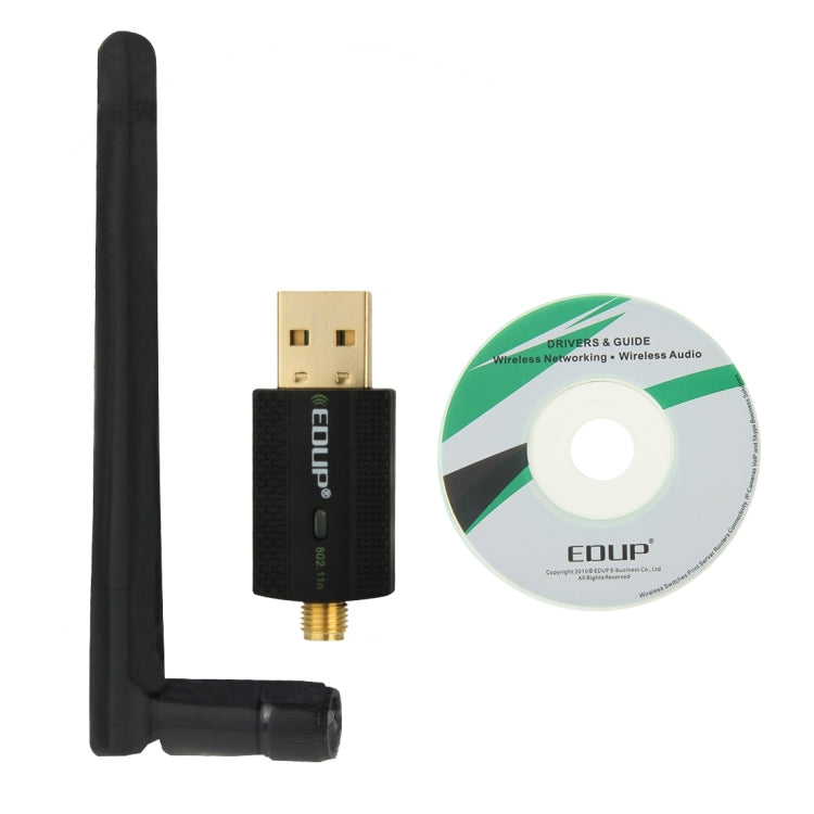 EDUP EP-N1581 Mini USB Wifi 802.11n/g/b 300Mbps 2.4GHz Adaptador inalámbrico Antena externa, EP-N1581