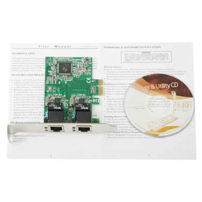 Adaptador de tarjeta controladora PCI-Express Dual Gigabit Ethernet 2 puertos RJ45 10/100/1000 BASE-T (IO-PCE8111-2GLAN), 2 Ports RJ45