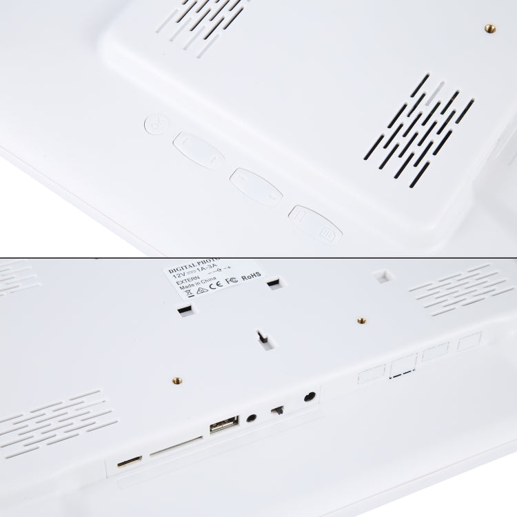 Marco de fotos digital con reproductor multimedia de música y películas de 17 pulgadas con control remoto, programa Mstar V59, compatible con puerto USB / tarjeta SD / HD, altavoz estéreo incorporado