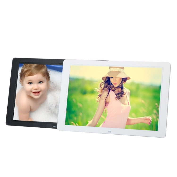 Marco de fotos digital con suspensibilidad de pantalla ancha LED de 15 pulgadas 1280 x 800 16: 9 con soporte y control remoto, compatible con disco flash SD / MicroSD / MMC / MS / XD / USB, 15 inch