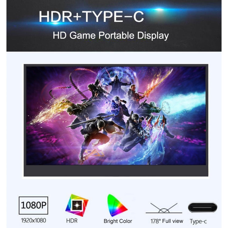 HSD-1330X Pantalla lateral estrecha portátil para juegos HD 1080P de 13,3 pulgadas, 13.3 inch