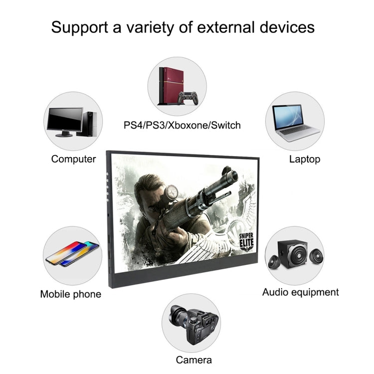 Pantalla portátil LED 1080P de 15,6 pulgadas compatible con HDR, 15.6 inch 1080P