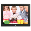 Marco de fotos digital multimedia con pantalla LED de 14 pulgadas con soporte y reproductor de música y películas, compatible con entrada de tarjeta USB / SD / MS / MMC