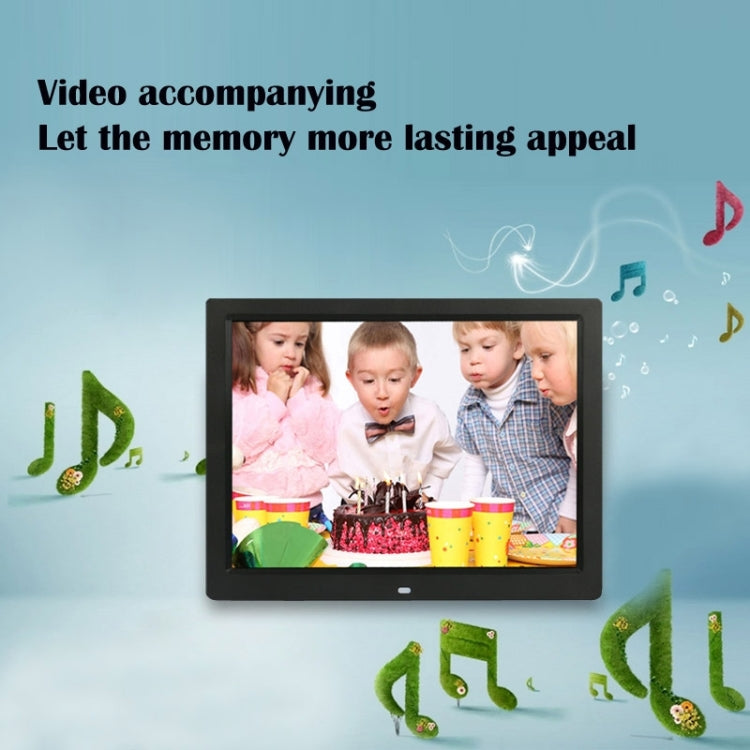 Marco de fotos digital multimedia con pantalla LED de 14 pulgadas con soporte y reproductor de música y películas, compatible con entrada de tarjeta USB / SD / MS / MMC