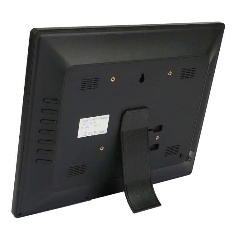 Marco de fotos digital multimedia con pantalla LED de 14 pulgadas con soporte y reproductor de música y películas, compatible con entrada de tarjeta USB / SD / MS / MMC