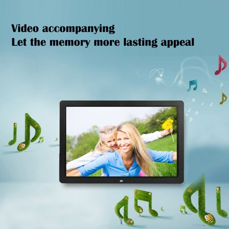 Marco de fotos digital multimedia con pantalla LED HD 1080P de 17 pulgadas con soporte y reproductor de música y películas, compatible con entrada de tarjeta USB / SD / MS / MMC, 17 inch