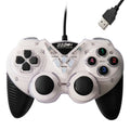 Gamepad con vibración con cable, controlador USB para PC, palanca de mando, mango de juego (blanco)
