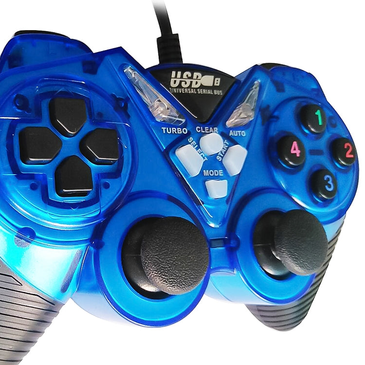Gamepad con vibración con cable, controlador USB para PC, palanca de mando, mango de juego (blanco)