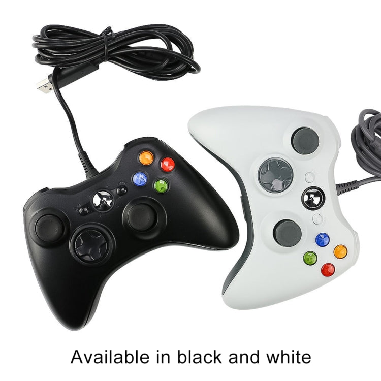 Controlador con cable USB 2.0 Gamepad para XBOX360, Plug and Play, Longitud del cable: 2,5 m, For XBOX360, For XBOX360 (Black)