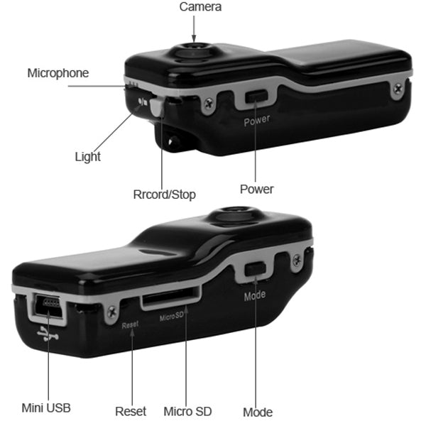 MD80 3 en 1 Mini cámara de VIDEO digital Videocámara POCKET DV con 720 * 480 píxeles, Ángulo de visión: 60 grados, MD80